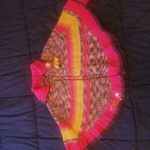 Catimini Pink and Brown Knit Cardigan